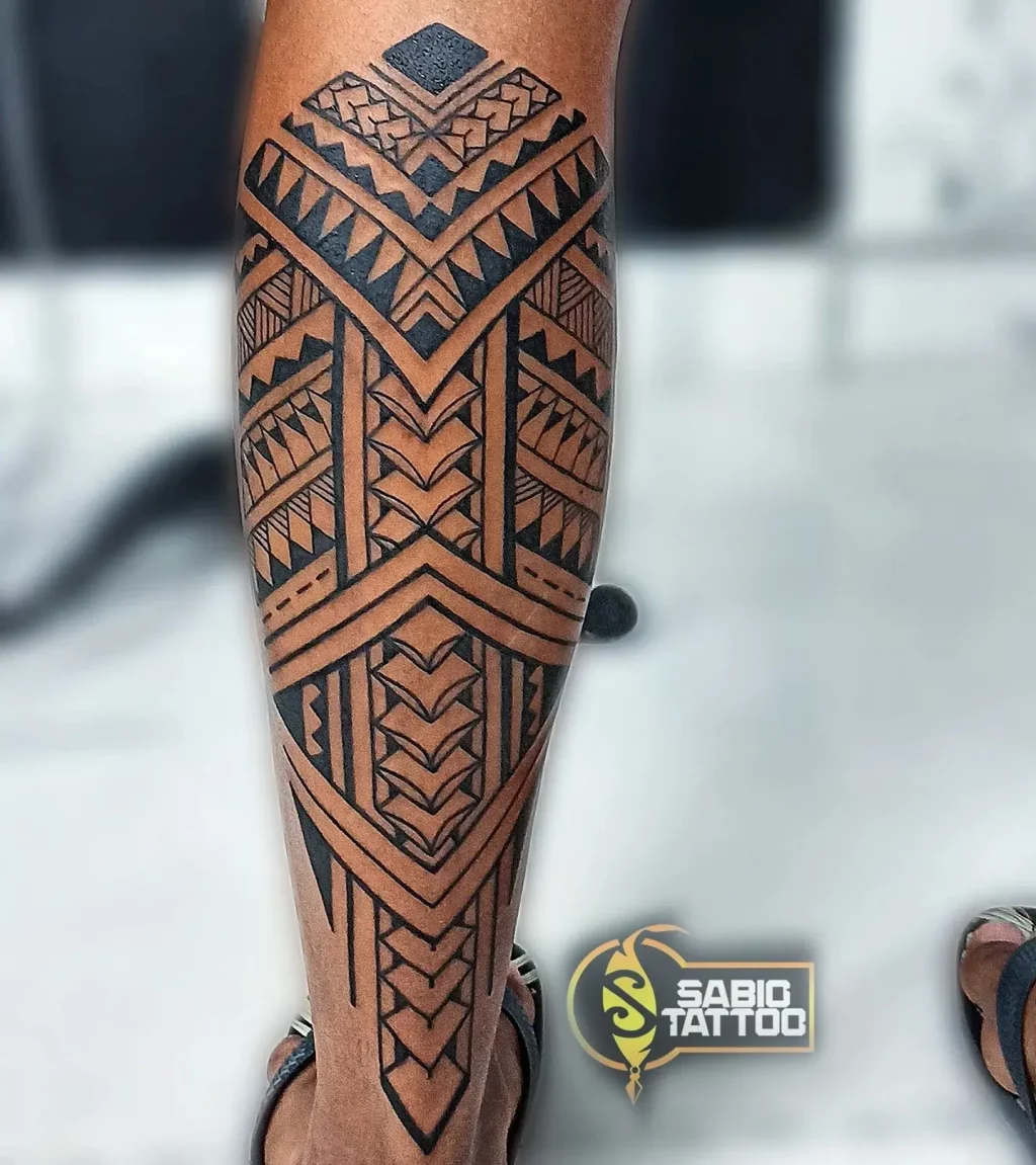 Black Calf Samoan Tattoo
