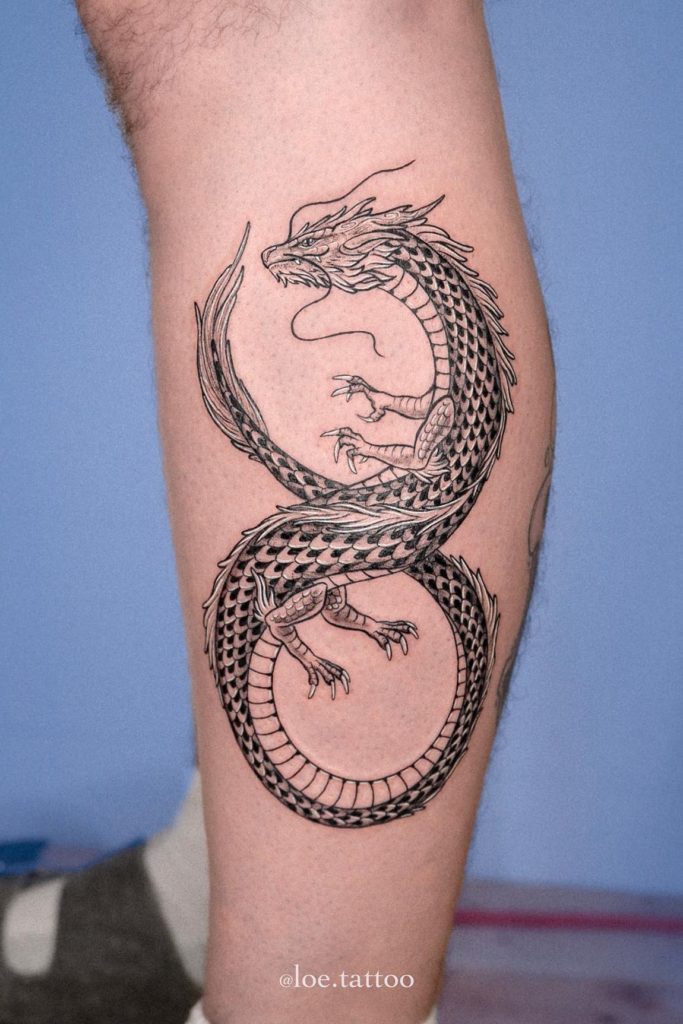Infinity Dragon Symbol Tattoo