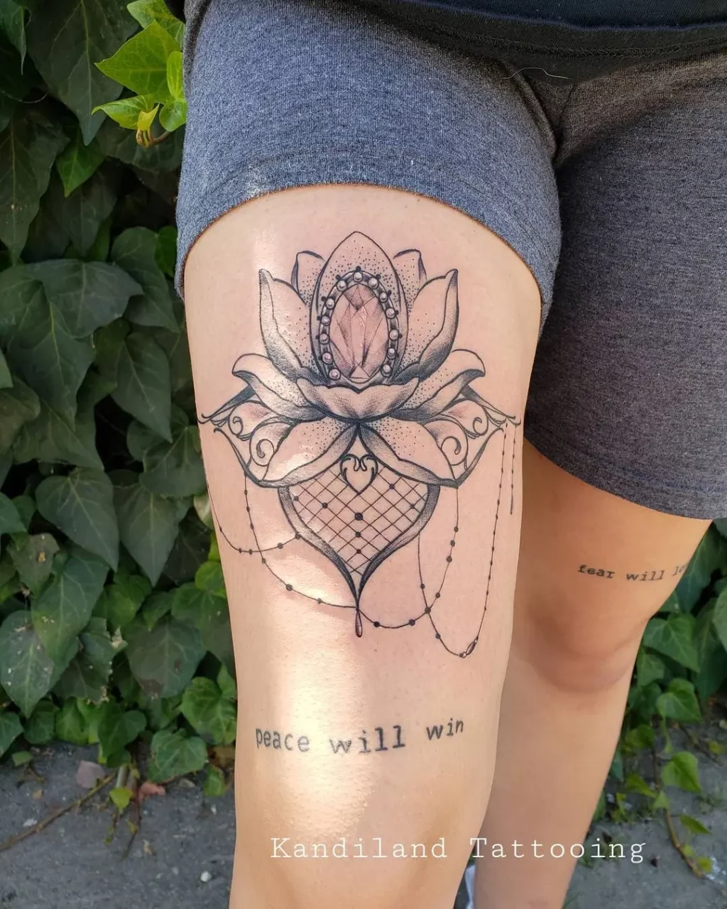 Mandala Flower Thigh Tattoo Design