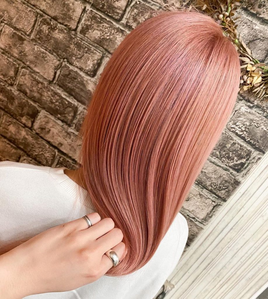 Rose gold hair color