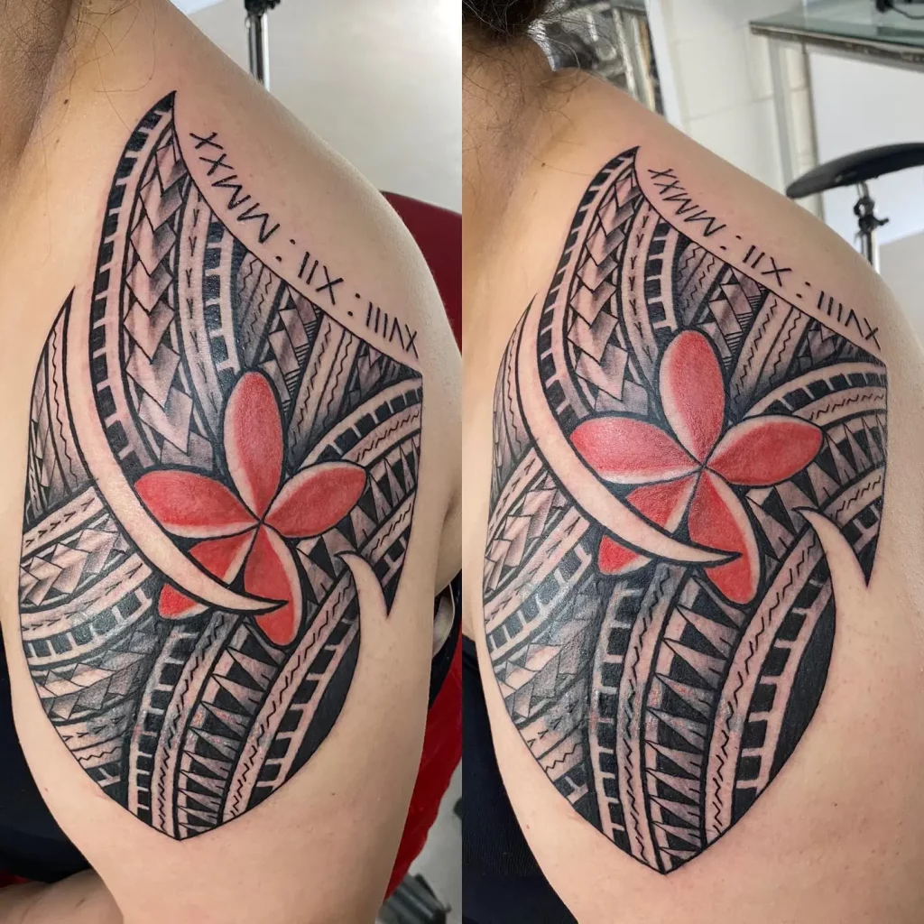 Samoan Tattoo With A Flower