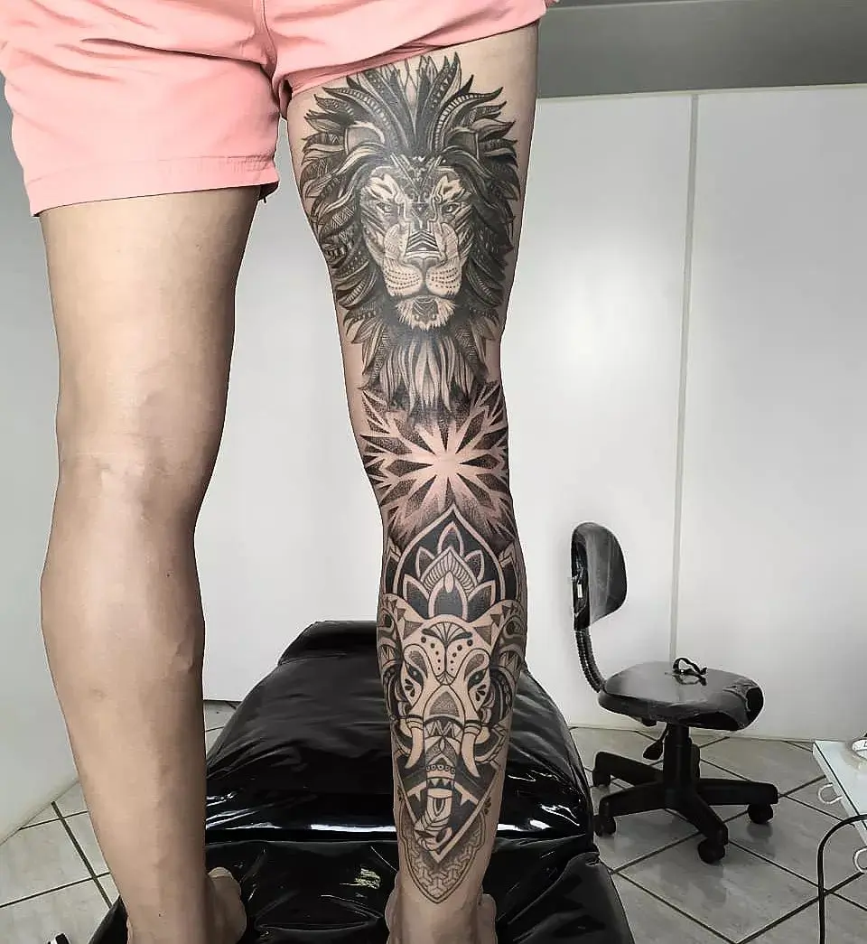 Samoan Thigh Tattoo