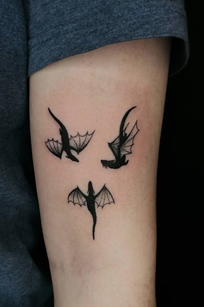 Small Black Dragon Tattoo