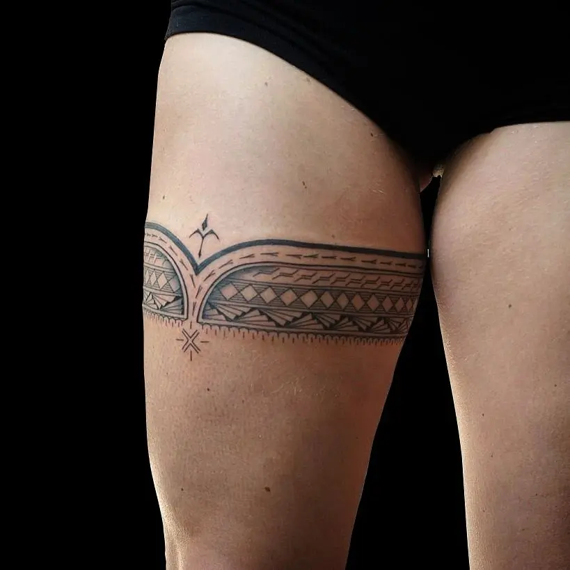 Thigh Design Samoan Tattoo